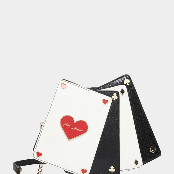 Betsey Johnson Kitsch Poker Face Crossbody Bag Black Multi BJ32375F NEW SEALED - Picture 6 of 13